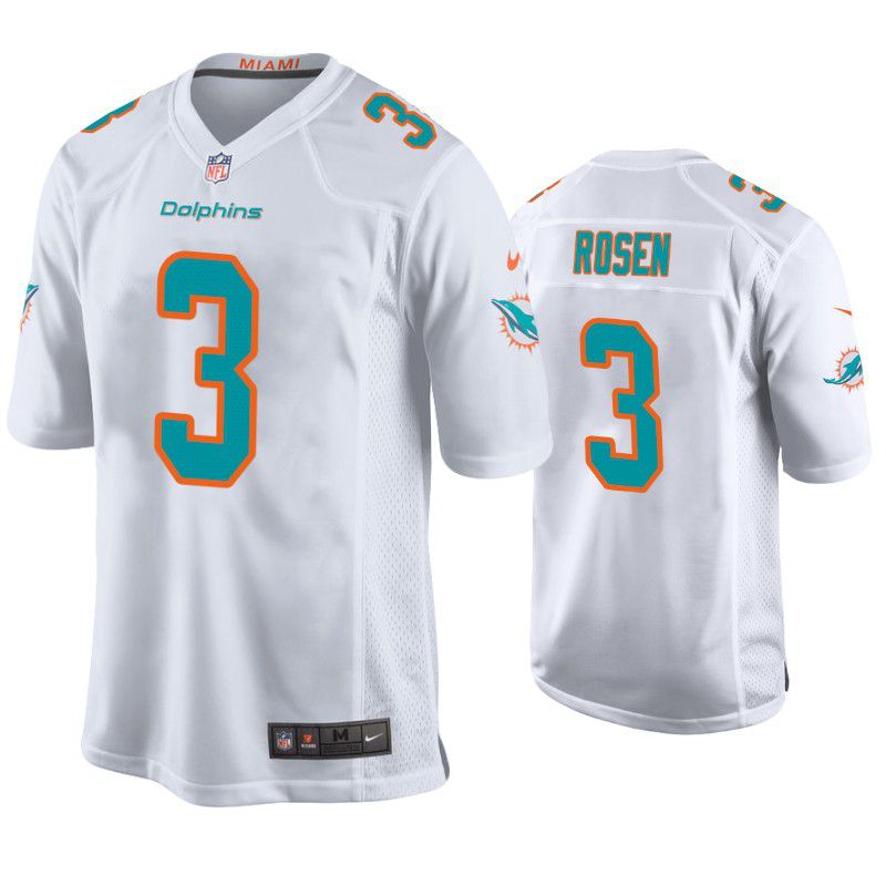 Men Miami Dolphins #3 Josh Rosen Nike White Game NFL Jersey